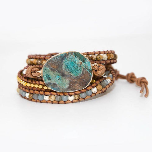 Natural Marine Stone Bracelet Beads